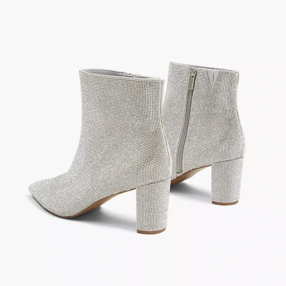 Lane Bryant Dream Cloud Sparkle Rhinestone Ankle Booties Womens 11W Wide